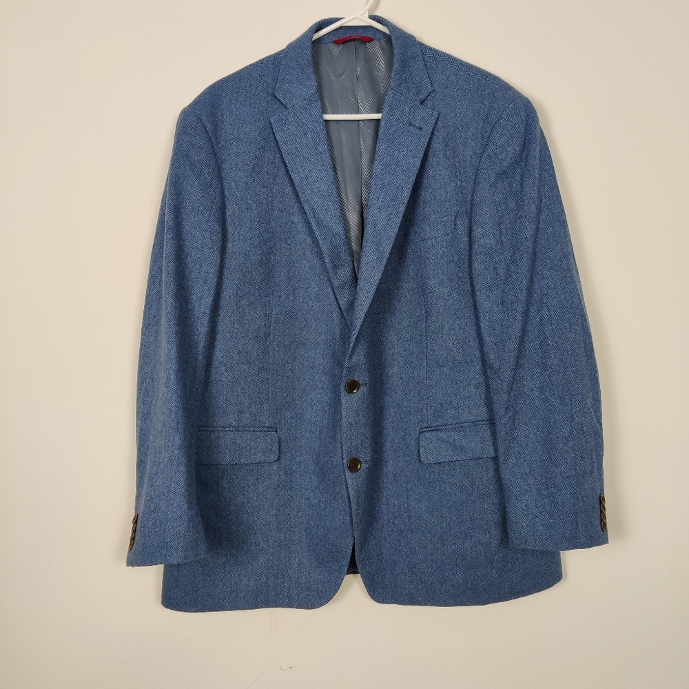 S. Cohen Montreal Men's Wool Blazer Sport Coat in Blue Size 46R Business Casual
